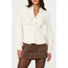 Astr The Label Simran Ruched Front Shirt In White