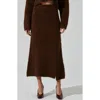 Astr The Label Sinisa Fuzy Alpaca Blend Sweater Midi Skirt In Brown