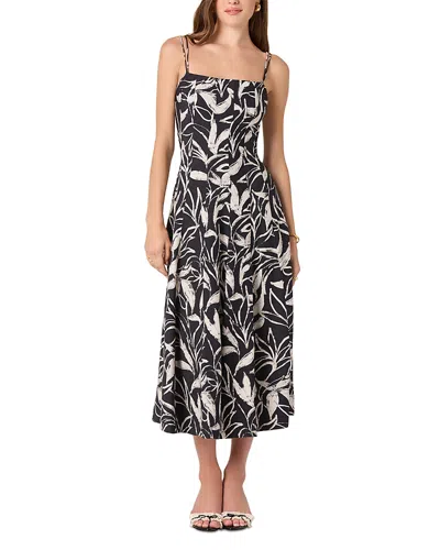 Astr The Label Sleeveless Floral Print Midi Dress In Black