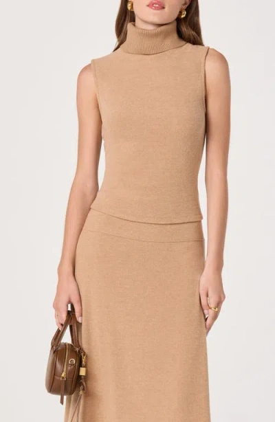 Astr The Label Sleeveless Turtleneck Sweater In Brown