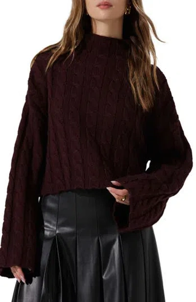 Astr The Label Sloan Cable Stitch Sweater In Multi