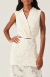 Astr The Label Sol Collar Wrap Crop Top In Cream
