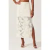 Astr The Label Sol Flower Appliqué Open Stitch Skirt In Cream