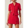 Astr The Label Sophie Short Sleeve Blazer In Red