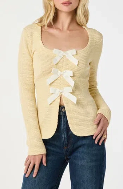 Astr The Label Split Front Bow Top In Yellow