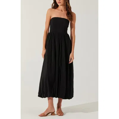 Astr The Label Strapless Bubble Hem Dress In Black