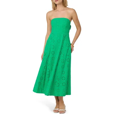 Astr The Label Strapless Cotton Eyelet Dress