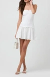 Astr The Label Strapless Mixed Media Minidress In White
