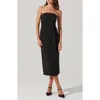 Astr The Label Strapless Tuxedo Midi Dress In Black