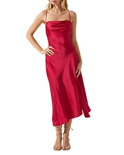 Astr The Label Strappy Cowl Neck Slip Dress In Berry