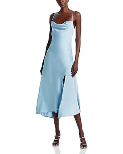 Astr The Label Strappy Cowl Neck Slip Dress In Slate Blue