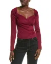 Astr The Label Surplice Knit Top In Red
