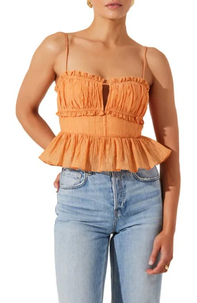 ASTR ASTR THE LABEL SYLAN PLISSÉ PEPLUM CAMISOLE