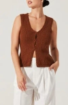 Astr The Label Taimi Sweater Vest In Brown