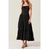 Astr The Label Temperance Tiered Corset Midi Dress In Black
