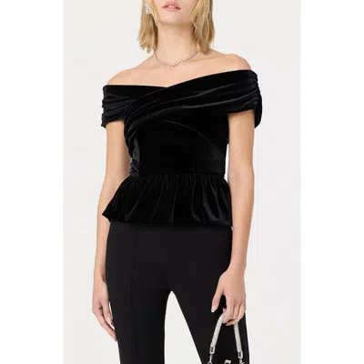 ASTR ASTR THE LABEL TENILLE VELVET OFF THE SHOULDER TOP