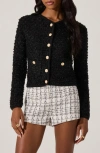 Astr The Label Texture Stitch Cardigan In Black