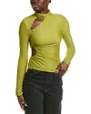 Astr The Label Textured Cutout Top In Green