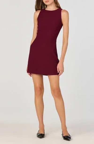 Astr The Label Textured Knit Sheath Minidress In Burgundy