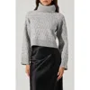 Astr The Label Textured Stitch Crop Turtleneck Sweater In Gray