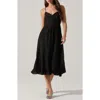 Astr The Label Textured V-neck Midi Dress In Black