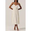 Astr The Label Textured V-neck Midi Dress In Cream