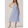 Astr The Label Textured V-neck Midi Dress In Dusty Blue