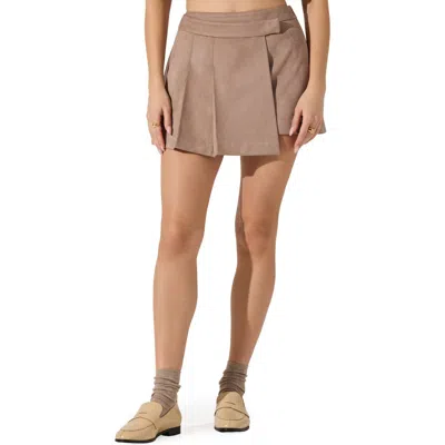 Astr The Label Theodora Faux Suede Miniskirt In Taupe