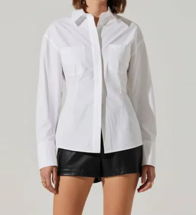 Astr The Label Thyra Poplin Shirt In White