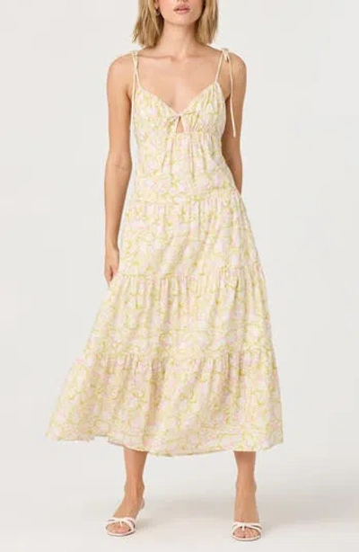Astr The Label Tie Strap Tiered Maxi Dress