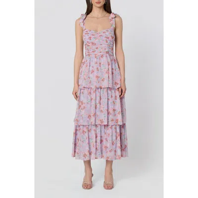 Astr The Label Tiered Tie Strap Sundress In Multi