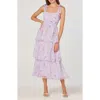 Astr The Label Tiered Tie Strap Sundress In Purple