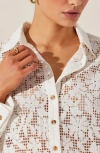 Astr The Label Tisa Floral Lace Button-up Shirt In Ivory