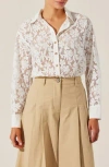 Astr The Label Tisa Floral Lace Button-up Shirt In White