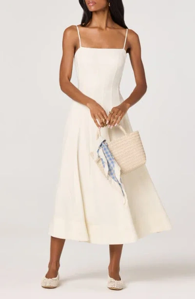 Astr The Label Trisha Tie Strap Midi Dress In White