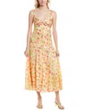 Astr The Label Twist Bust Midi Dress In Yellow