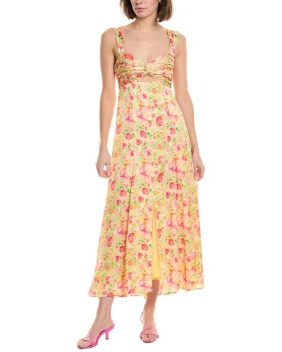 Astr The Label Twist Bust Midi Dress In Yellow
