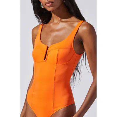 Astr The Label U-bar Bodysuit In Orange