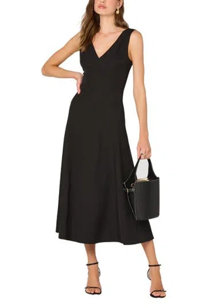 Astr The Label V-neck Midi Dress In Black