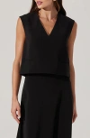 Astr The Label V-neck Sleeveless Boxy Top In Black