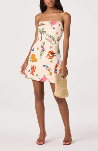 Astr The Label Valencia Sleeveless Flare Minidress In Multi