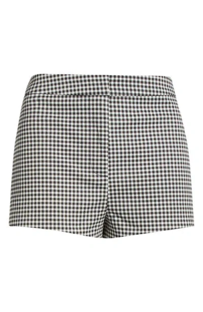 Astr The Label Valerie Gingham Stretch Cotton Micro Shorts In Black