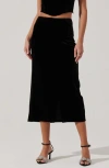 Astr The Label Velvet Midi Skirt