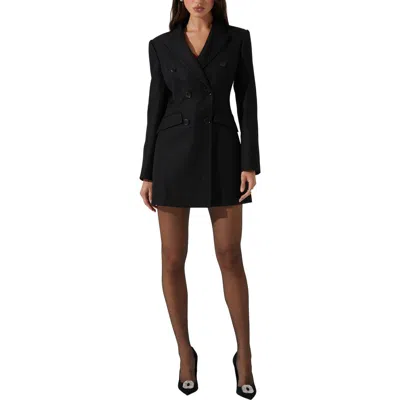 Astr The Label Verity Long Sleeve Blazer Dress In Black