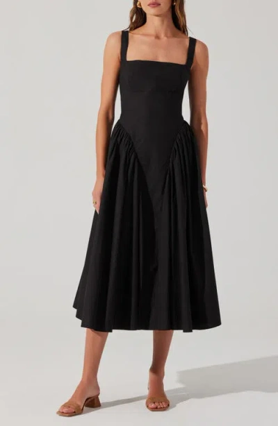 Astr The Label Vinya Cotton Dress In Black