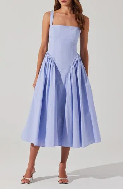 Astr The Label Vinya Cotton Dress In Blue