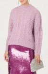 Astr The Label Violette Cable Stitch Sweater In Purple