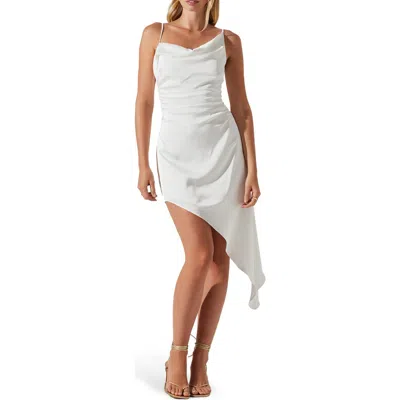 Astr The Label Vista Asymmetric Hem Slipdress In White