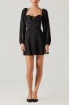 Astr The Label Vivian Long Sleeve Minidress In Black