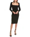 Astr The Label Volume Shoulder Midi Dress In Black